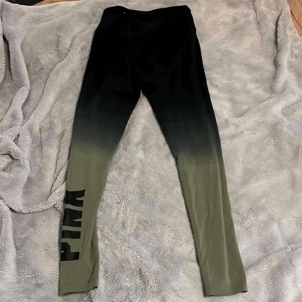 Black and green PINK leggings